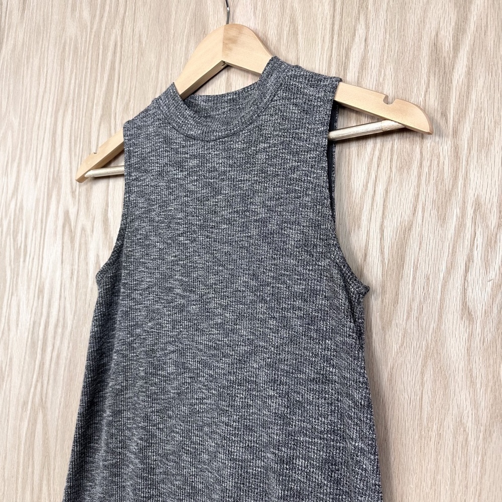 Madewell Marled Mockneck Swingy Tank Dress Gray XXS - Picture 8 of 11
